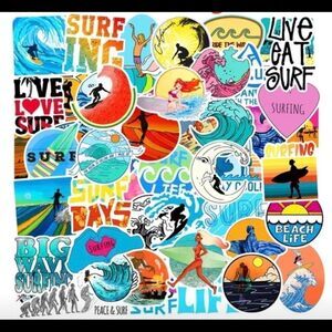 25 Stickers, decal No Duplicate, wave, beach, for laptop, car, hydro, helmet